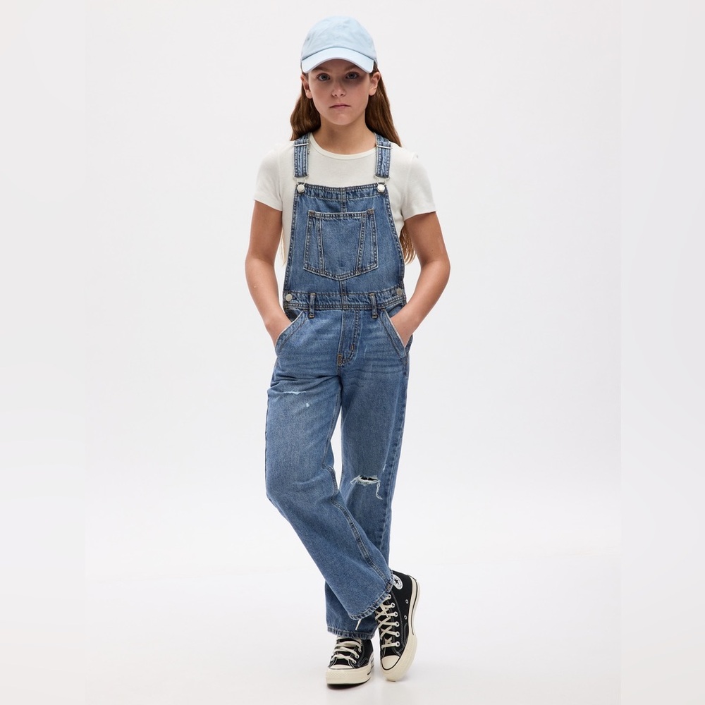 Gap Girls Original Loose Fit Denim Overalls, MSRP$59, L (10)